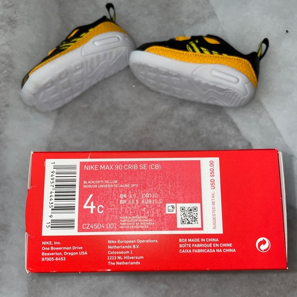 Nike Max 90 crib toddler (boy) soft bottom sneakers - Picture 3 of 4
